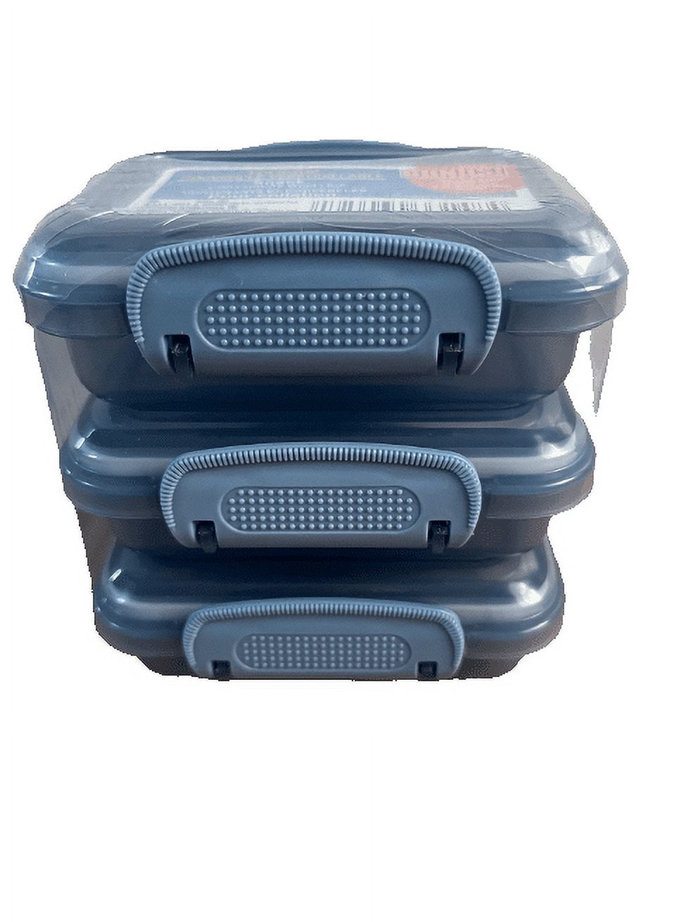 Lock-Top Snack Containers with Snap Latch Lids, 3 pack (Blue)