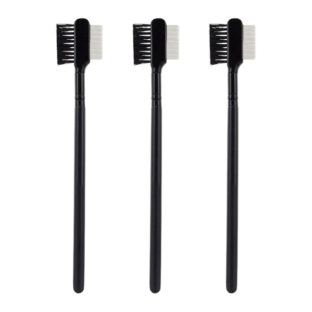 Qarigey Cepillo para el cuidado de mascotas, cepillo de doble cara, fácil de limpiar, duradero, accesorios, excelente peine para pestañas, 3 Cuidado del cabello Negro