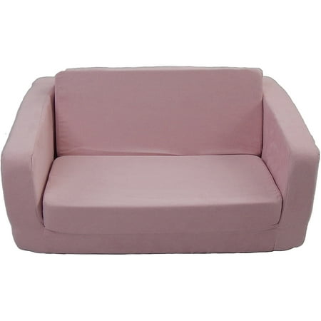 Toddler Flip Sofa, Light Pink Micro