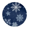 thumbnail image 4 of HAOXIT Winter Snowflakes Blue Tablecloth with Elastic Edge, Round Table Cloth Christmas Washable Reusable Table Cover for Kitchen Dining Party Picnic 54-58, 4 of 8