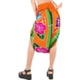 thumbnail image 3 of HAPPY BAY Women's Beachwear Sarong Coverups Bikini Skirt Swim Cover up Swimsuit Summer Wraps Bathing suit Swimwear Beach Wrap Skirts for Women One Size Orange, Tropical Leaves, 3 of 4