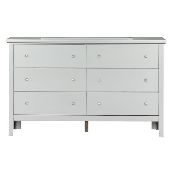 Passion Furniture PF-G1333-D 36 x 16 x 59 in. Primo 6 Drawer Silver Champagne Dresser