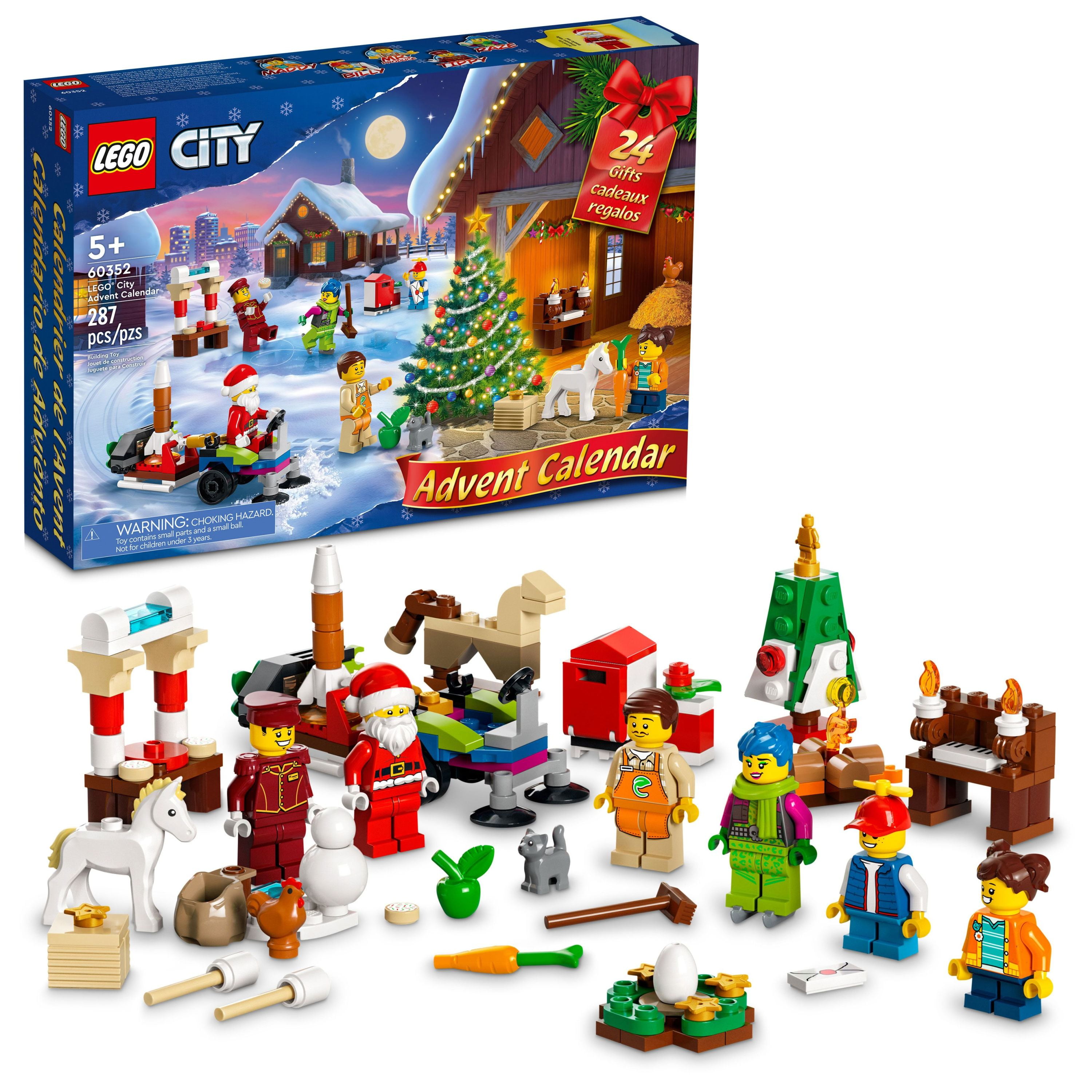 LEGO City 2022 Advent Calendar 60352 Building Toy Set (287 Pieces)