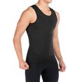 thumbnail image 3 of LELINTA Mens Compression Shirt Slimming Body Shaper Workout Tank Tops Abs Abdomen Undershirts Vest Black, 3 of 6
