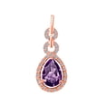 thumbnail image 2 of 2.00 Carat Pear Shape Gemstone & Diamond Pendant In 10K Rose White & Yellow Gold, 2 of 4