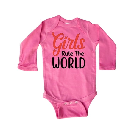 

Inktastic Girls Rule the World Gift Baby Boy or Baby Girl Long Sleeve Bodysuit