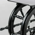 thumbnail image 4 of Nagina International 18 in. Teak Black Ship Wheel Table Ships Helm Steering Wheel Stool - Side Table - Wood, 4 of 4