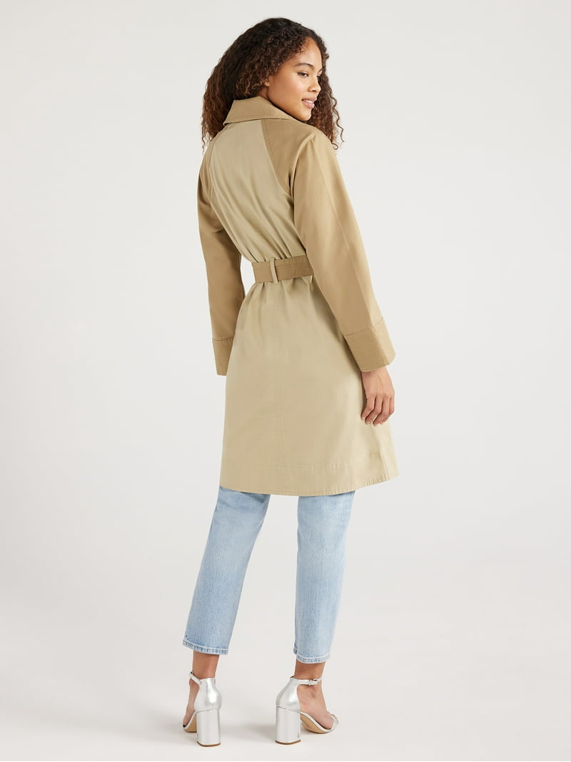 Free Assembly Women's Modern Trench Coat, Sizes XS-XXL - Walmart.com