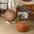 thumbnail image 4 of Brown Moroccan Leather Pouf(no Filling Material), 4 of 4