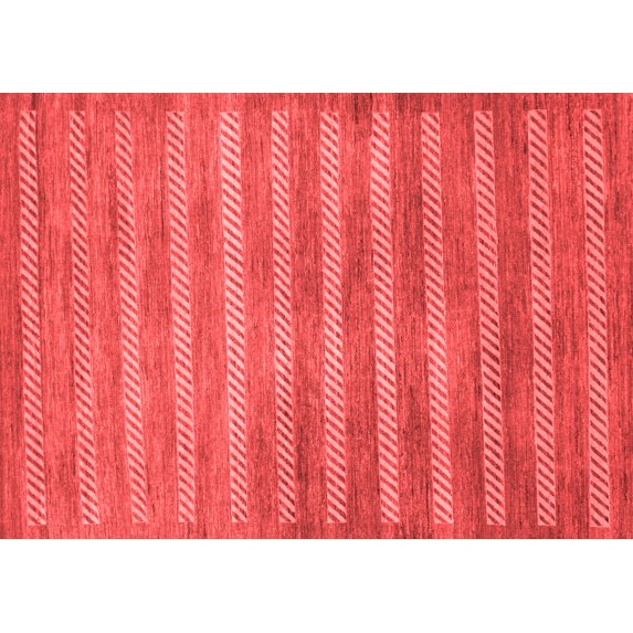 Ahgly Company Machine Washable Indoor Rectangle Abstract Red Modern Area Rugs, 7' x 10'