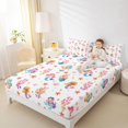 thumbnail image 3 of Manfei Kawaii Mermaid Princess Queen Sheets, Dreamy Sea Coral Queen Sheet Sets, White Pink, 4-Piece, 1 Flat Sheet, 1 Fitted Sheet and 2 Pillowcases, 3 of 6