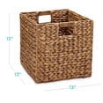 thumbnail image 3 of Best Choice Products 13x13in Hyacinth Storage Baskets, Set of 5 Multipurpose Collapsible Organizers - Chestnut, 3 of 8