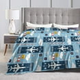thumbnail image 4 of Kll Fleece Blanket Plush Throw Blanket Airplanes And Aviation Signs,Soft Fuzzy Cozy Flannel Blanket For Couch Sofa Bed.(60"X50"), 4 of 9