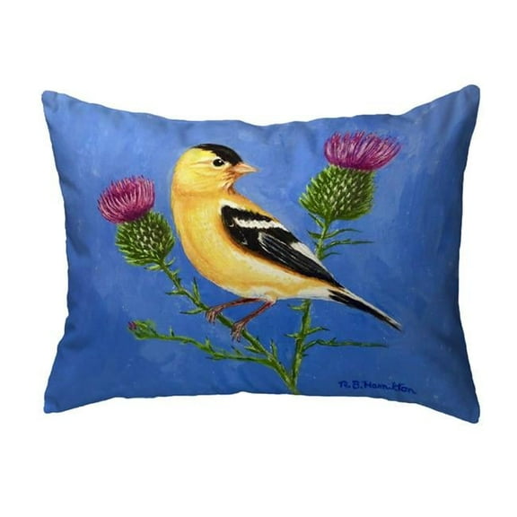 Betsydrake KS1214 Goldfinch & Thistle Noncorded Pillow - Small