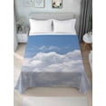 thumbnail image 4 of Clouds Flat Sheets Only Twin XL Size, Soft Breathable Bed Top Sheets for Mattress, Blue White Sky Natural Landscape Luxury Bedding Flat Sheets for Home Hotel Bedroom Bed Protection, 4 of 9