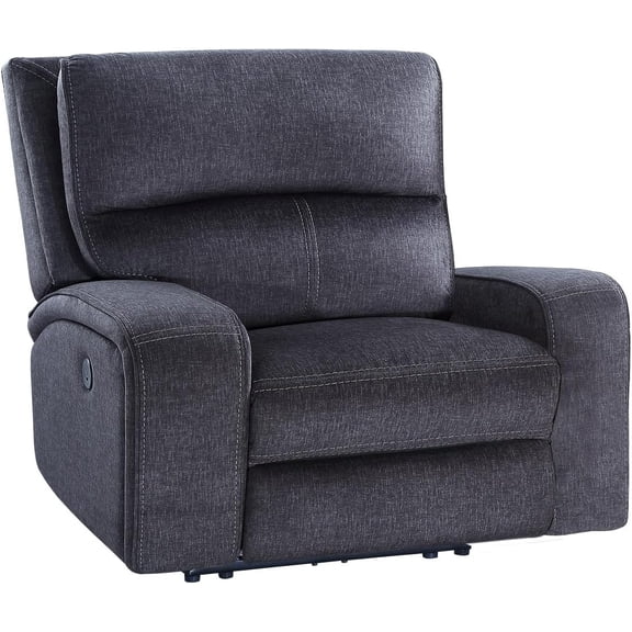 Steve Silver Furniture Lovell Power Reclining Chair, Zero Wallhugger, w/USB-Charging Port, Charcoal, Plush and Space-Saving Design, Living Room, Home Theater Seating, 42" D x 41" W x 42" H, Grey