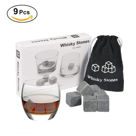 Reusable Ice Cubes,Chilling Stones,Chill Rocks Whiskey Stones for Whiskey and Other Beverages,Best Gift for Drinkers,Set of (Best Whiskey To Give As A Gift 2019)