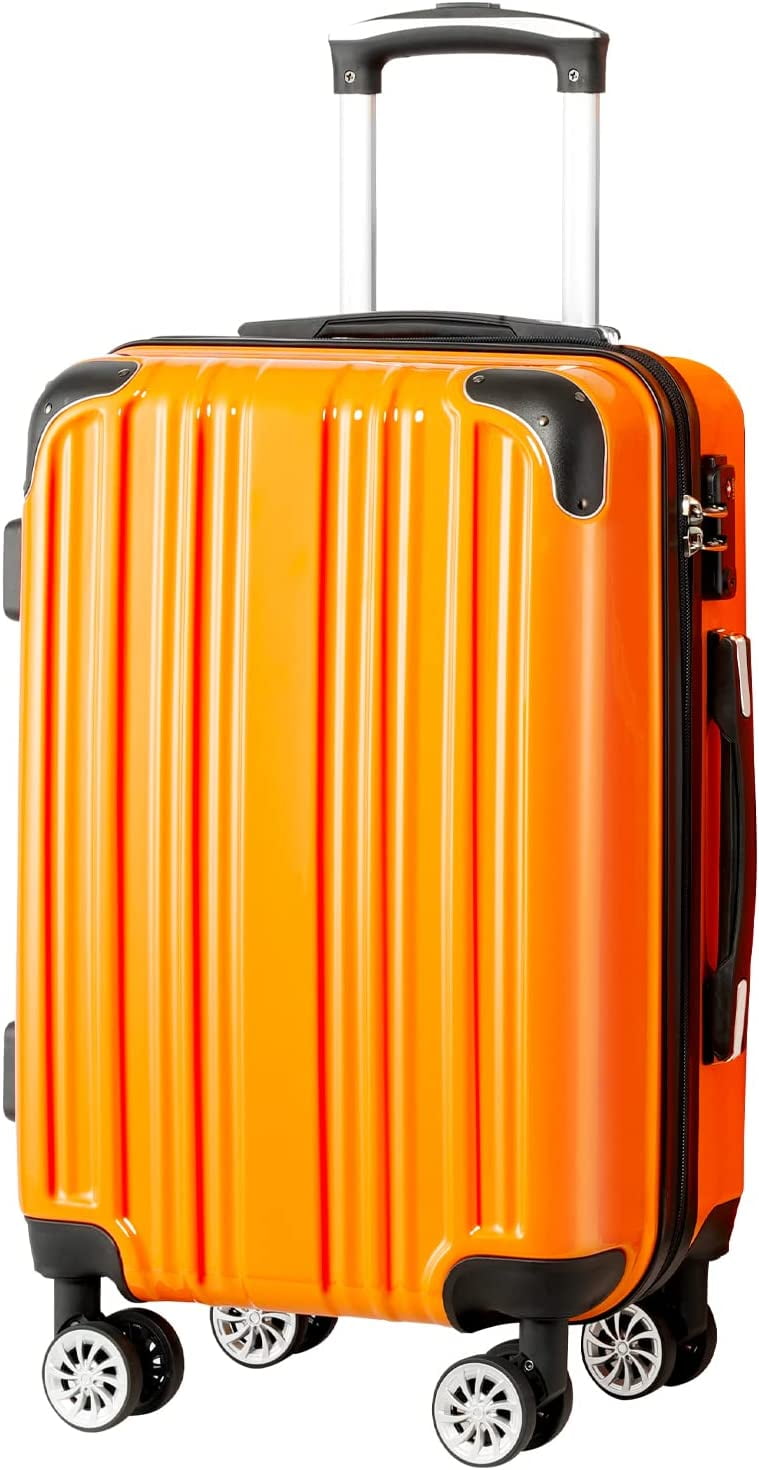 Unisex Adults Expandable PC+ABS Spinner Carry on Suitcase, Orange New, L (28 - Walmart.com