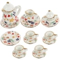 thumbnail image 1 of Miangastore 1 Set Miniature Tea Set Mini Ceramic Tableware Models Dollhouse Accessories, 1 of 9