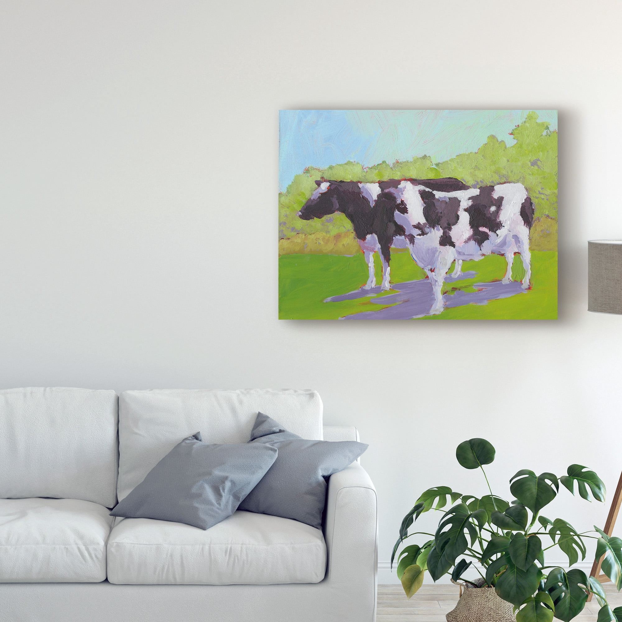 Trademark Fine Art 'Pasture Cows II' Canvas Art by Carol Young