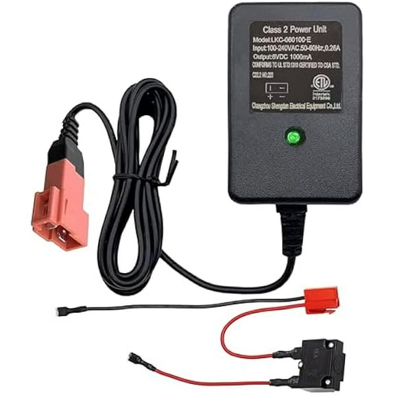 WNiMa3 weelye 6V Battery Charger for Kids Ride On Car, for Best Choice Wrangler SUV Car a Variety of Electric Baby Carriage Ride on Toy,with Battery Connection Cable