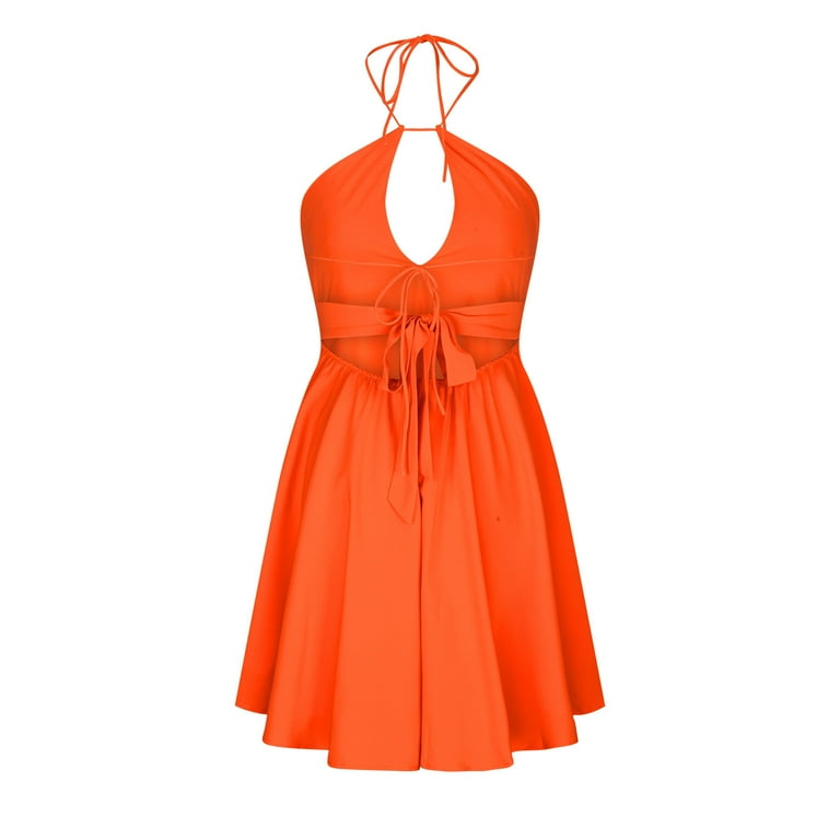 パネライ 希少 Halter Backless Dresses Women Beach Summer Bright Dress Clothing