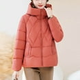 thumbnail image 4 of LIBRCLO Jackets for Women Winter Comfort Workout Short Puffer Jackets with Hood Thick Fashion Long Sleeve Zipper Round Neck Solid Color Jackets with Pockets, 4 of 7
