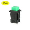 Uxcell 12mm Mounting Hole Green Square Latching Push Button Switch SPST NO 5 Pack