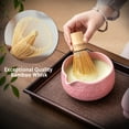 thumbnail image 4 of Matcha Whisk Set, Ceramic Matcha Set Includes Matcha Bowl, Matcha Whisk and Holder, Bamboo Scoop, Scoop Rest, Sifter and Tea Towel - 7 Pcs Matcha Kit for Matcha Lovers (Pink), 4 of 7