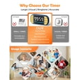 thumbnail image 5 of VOCOO Digital Kitchen Countdown Timer Magnetic Count up Timer 3.6inch LED Display Multifunctional Kitchen Timer For Kids, Classroom, Home, Cooking With Batteries, 5 of 8