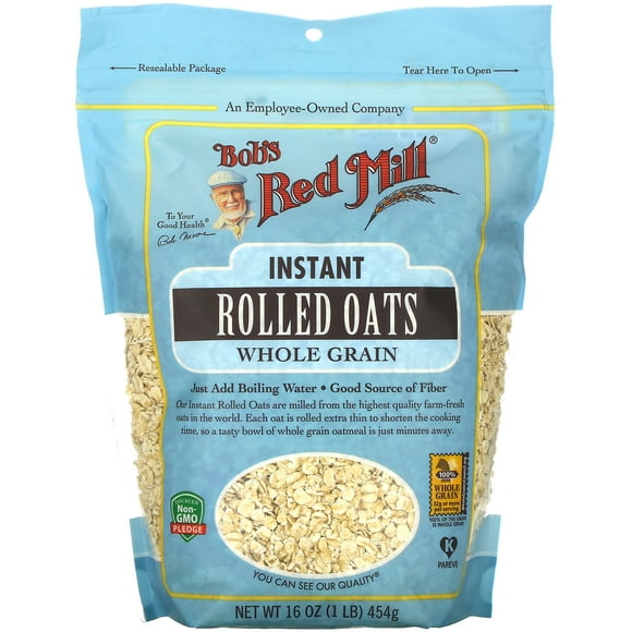 Bob's Red Mill, Avoine Roulée Instantanée, Grains Entiers, 16 oz (454 g)
