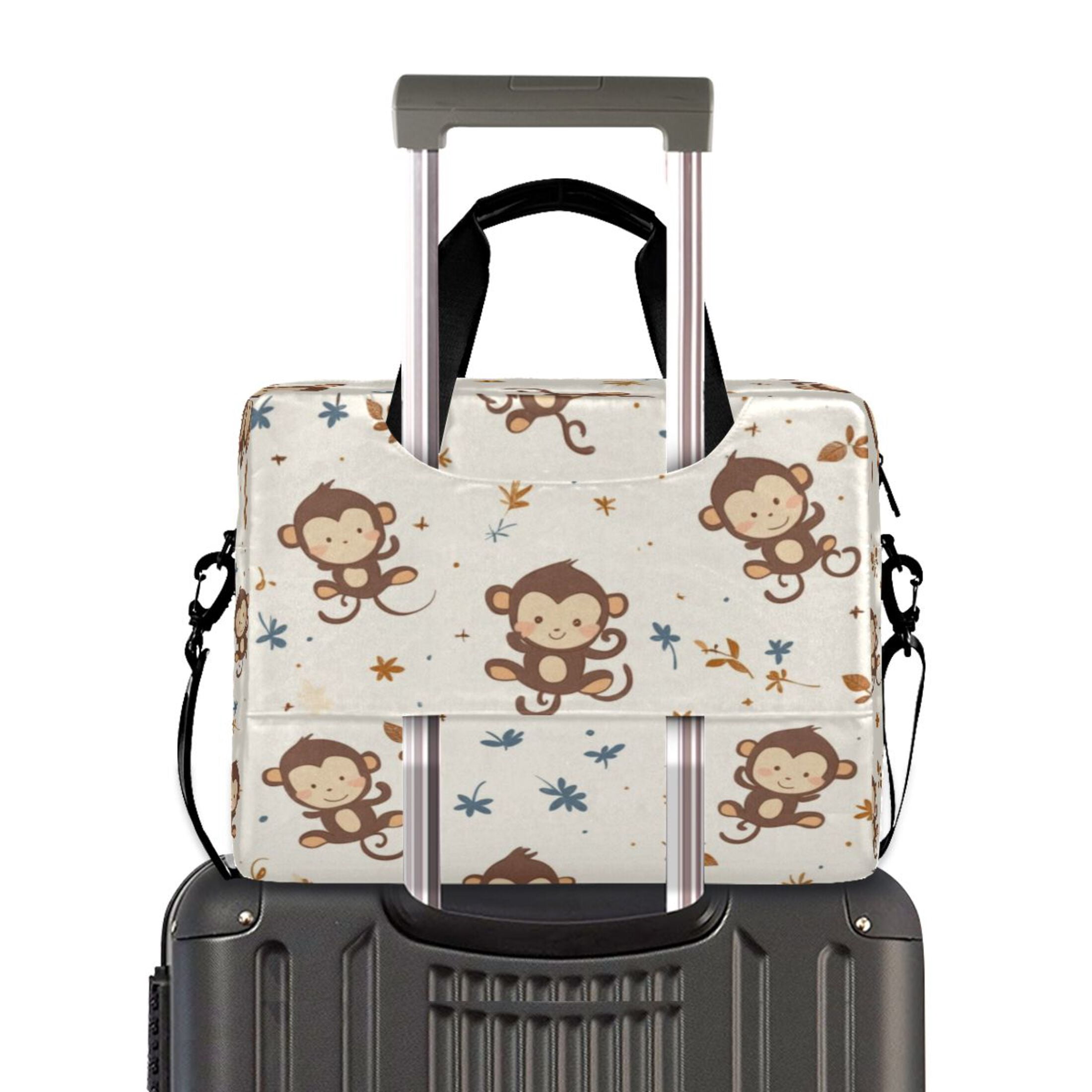 Laptop Bag Laptop Briefcase 15.7 x 3 x 11.8 Inches Laptop Bag Briefcases Laptop Storage Travel Laptop Bag Work Laptop Bag Cute Brown Cartoon Monkey