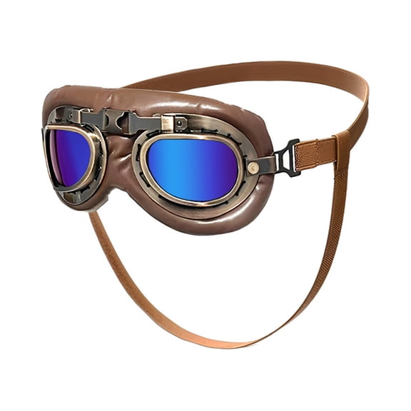 HQREA Vintage Dog Goggles Windproof UV Protection Adjustable Pet Sunglasses for Medium Large Dogs