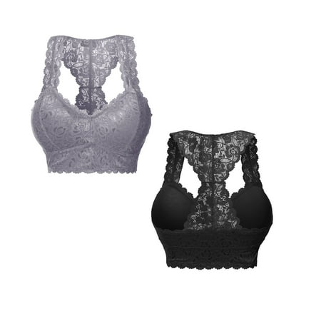 YEJIMAN Women Plus Size Vest Crop Wire Bra Lingerie Sexy V Neck Underwear Lingerie S 3XL Pack of 2  Gray Cotton Underwear For Women Seamless  Nylon Spandex No Show Underwear For Women