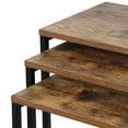 thumbnail image 4 of Favory Nesting Side Tables Set of 3 Industrial C Shaped End Table Set Stackable Coffee Table Heavy Duty Metal Frame for Small Space, Living Room, Bedroom, Tray for Laptop Coffee Snack, 4 of 9