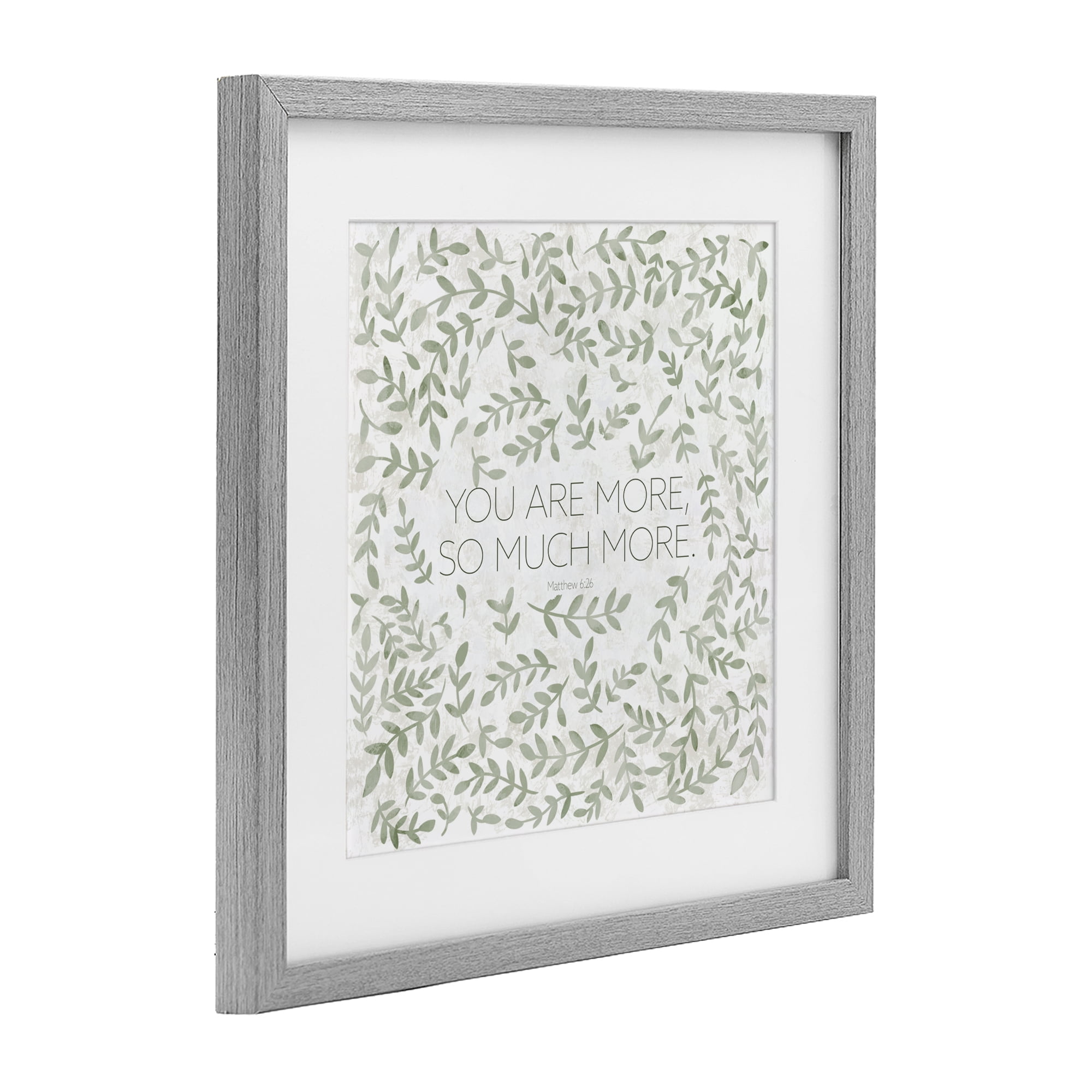 Stupell Industries Curved Ivy Sprigs Proverb Gray Framed Print Under Glass, design by SD Graphics Studio