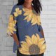 thumbnail image 1 of Fiudx Ofertas de La Semana Blusa Holgada de Algodón Estampada con Manga 3/4 Informal a La Moda para Mujer, 1 of 5