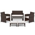 thumbnail image 7 of Gymax 6 PCS Patio Furniture Set w/ 1 Loveseat 1 Coffee Table 2 Armchairs 2 Ottomans White, 7 of 7