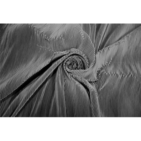 Grey color Polyester Pleated Fabric ~ 58quot; Wide