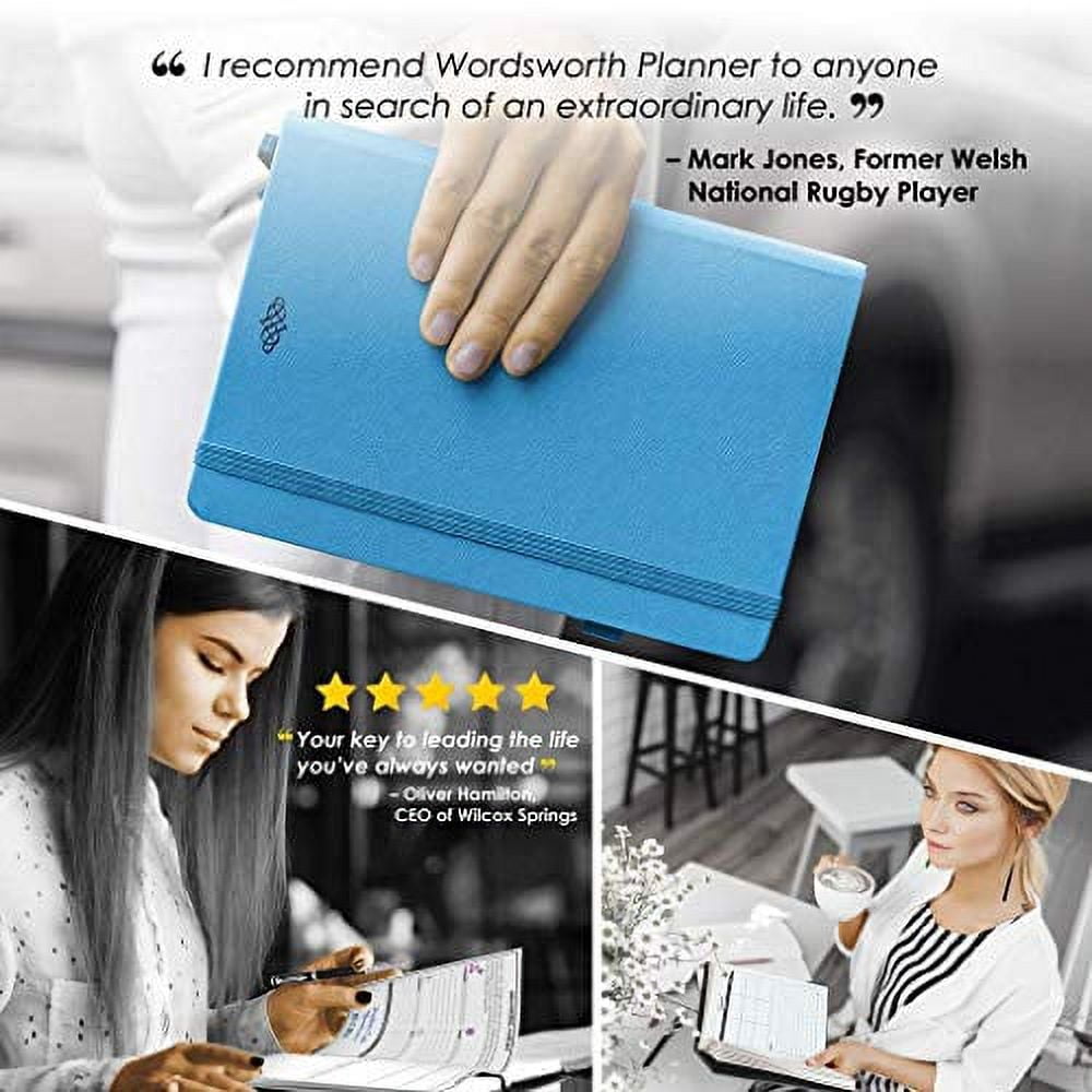 Wordsworth Undated Planner 2021-2022 - Weekly, Monthly, Yearly Planning, Organizer Notebook; Increase Productivity, Time Management - Gratitude Journal; Hit Your Goals - Thick Paper (120GSM)