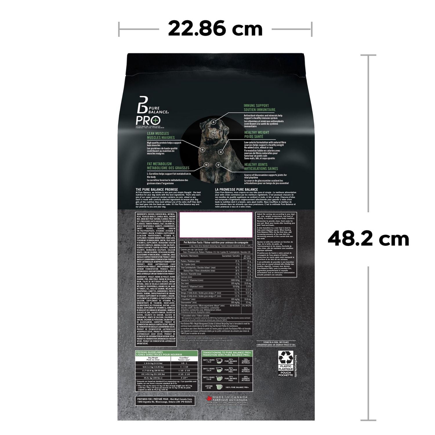 Pure Balance Pro+ Weight Management, Chicken & Oatmeal Recipe Dry Dog Food 3.5KG