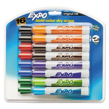 EXPO Dry Erase Markers, Chisel Tip, Vibrant Color Mix, 4