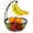 Bronze, variant on Fruit Basket Bowl with Banana Tree Hanger, Chrome Finish