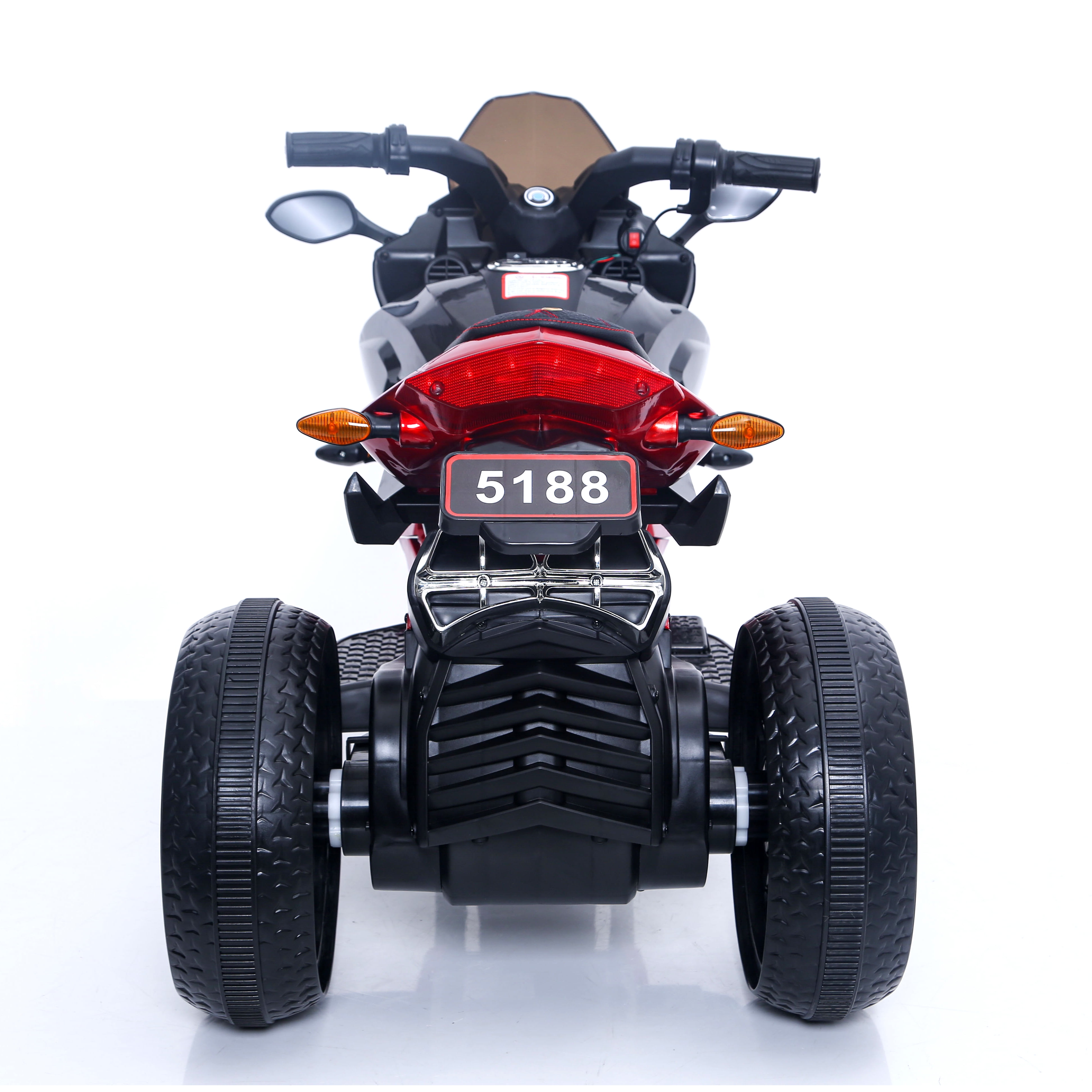 POVANLI 12V 3 Wheels Kids Ride on Motorcycle with Slow Start, Power Display, PU Seat, Training Wheels, Manual Throttle, Lighting Wheels, Bluetooth, USB, MP3 for Children Aged 3-5, Gift (Red)