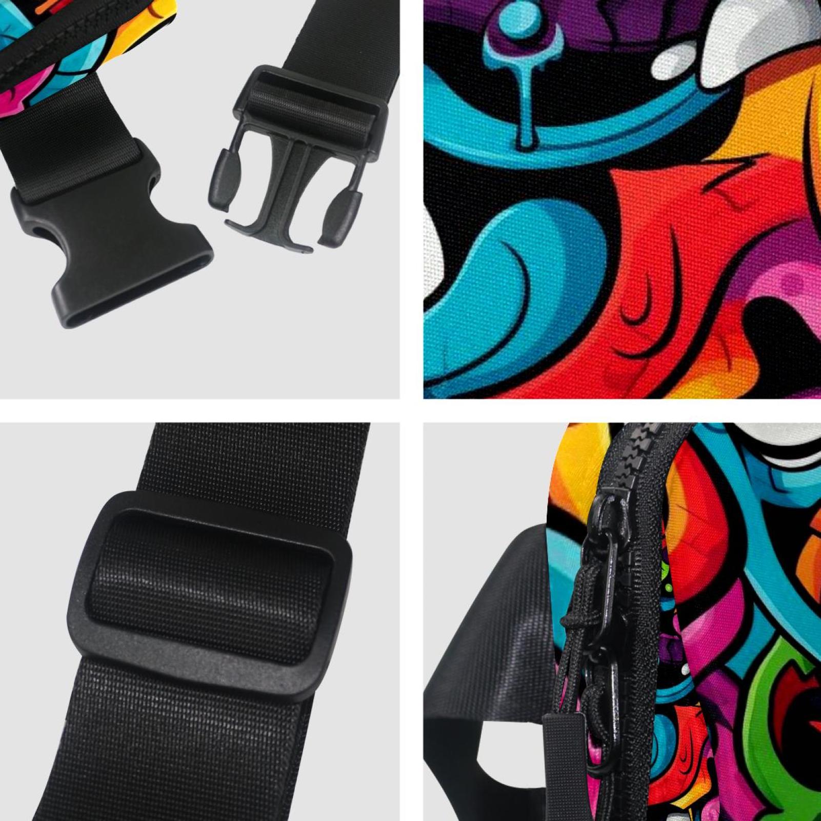 Graffiti Lightweight Adjustable Waist Bag Fanny Pack with Extension Strap - Unisex Fitness Running Belt