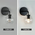 thumbnail image 4 of Glass Shade Single Head Wall Light Round with Black Modern Outdoor Indoor Sconce for Bed&Livingroom, 4 of 10