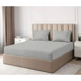 thumbnail image 2 of Linen Sheets 4 Piece Luxury Bed Sheets Set, Microfiber 14" Deep Pocket, Soft Cooling Bedding- Light Grey Solid, Queen Size, 2 of 7