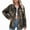 Leopard Print, variant on Women'S Jean Jacket Oversized Boyfriend Button Up Long Sleeve Split Denim Jackets Khaki XXL