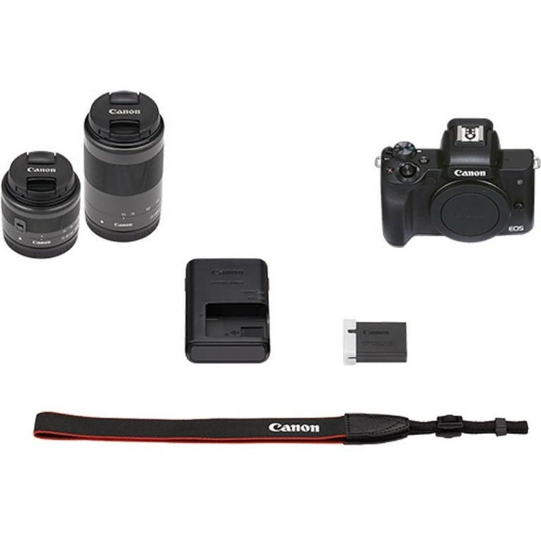 Canon EOS M50 Mark II 24.1 Megapixel Mirrorless Camera with Lens, 0.59,  1.77, White