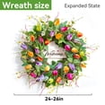 thumbnail image 5 of Artificial Spring Summer Front Door Wreath with Hello Sign, 24 Inch Pink Rose and Peony Floral Wreath with Greenery for Indoor Outdoor Farmhouse Home Decor, 1 Pack Pink, 5 of 8